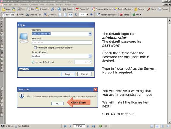 Login and link to installing License Key.